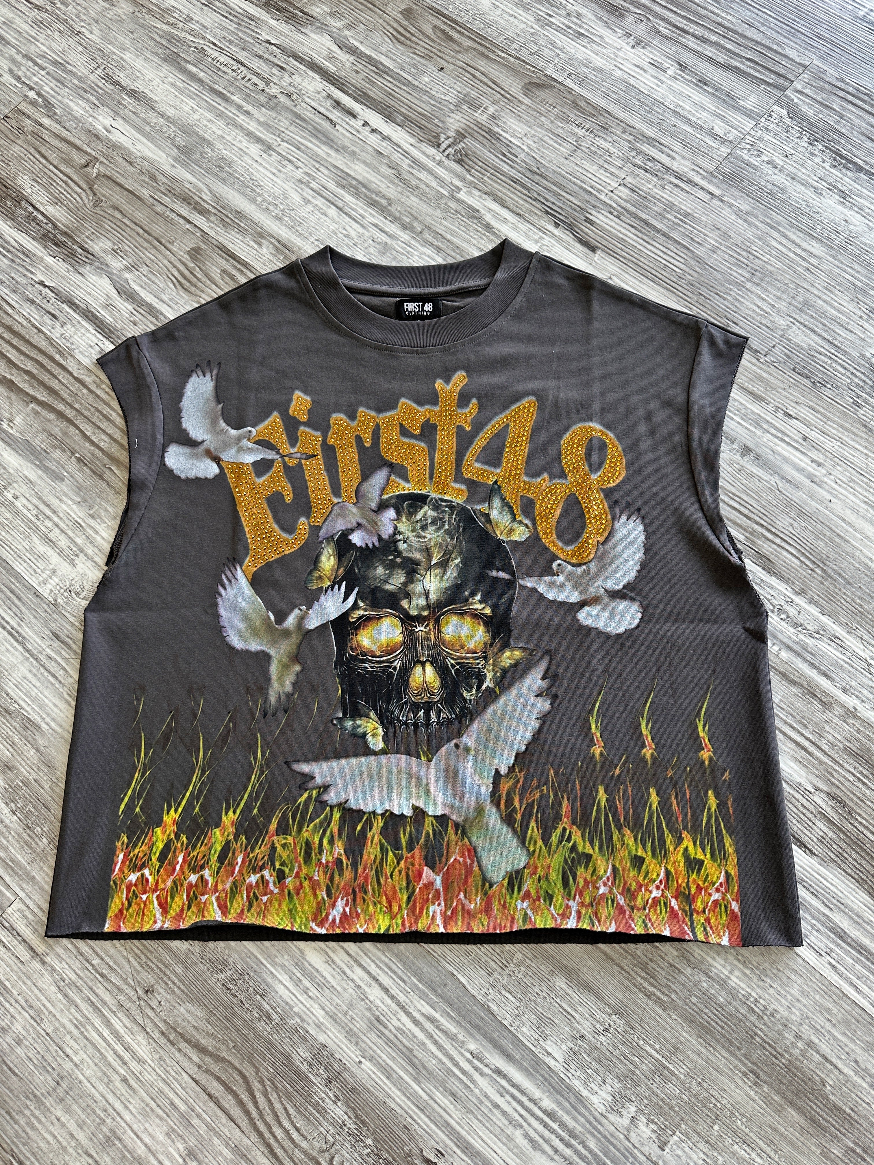 Rhinestone Skull Tank